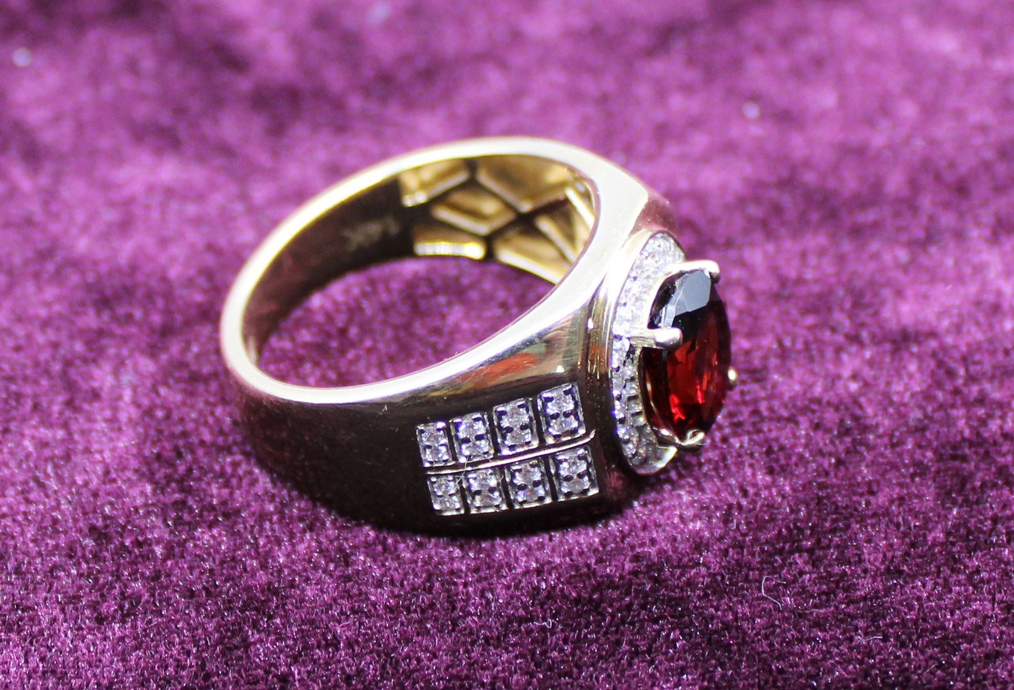 Gold Ring with Statement Garnet