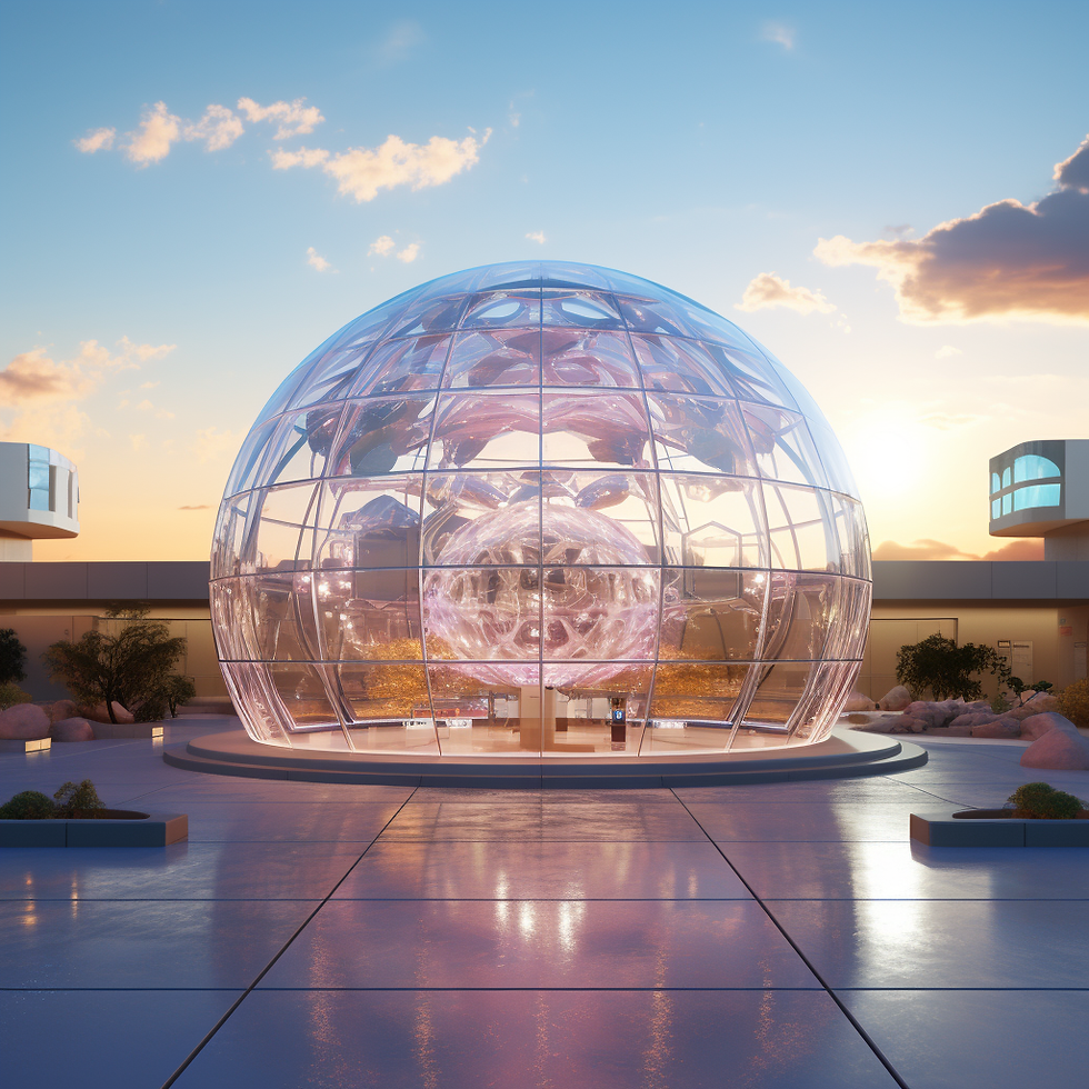 A hospital covered by a virtual cyber security dome