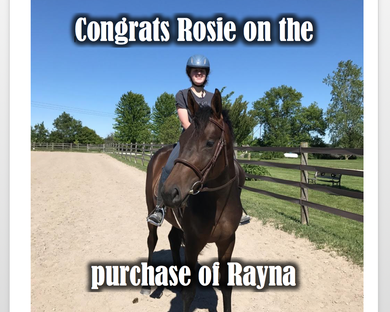 CONGRATS ROSIE