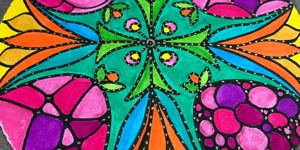 Bold Zendala: Warm Lotus in Cool Water