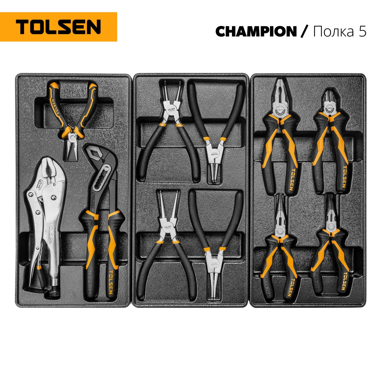 Набор инструментов 239 предметов, "CHAMPION", в черной тележке TOLSEN TT85416