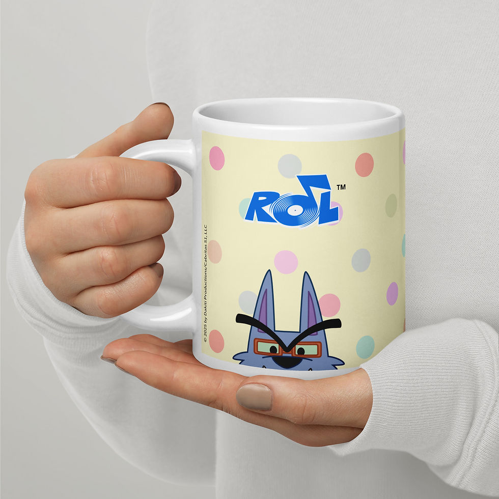 Miniatura: ROCKOLANDIA™️: POLKADOTS White glossy mug