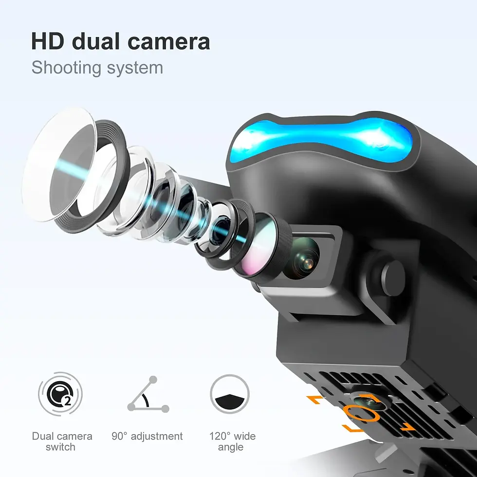 Thumbnail: Mini Foldable RC Quadcopter E99 K3 Pro - Dual Camera Aerial Drone with 4K HD, Ho