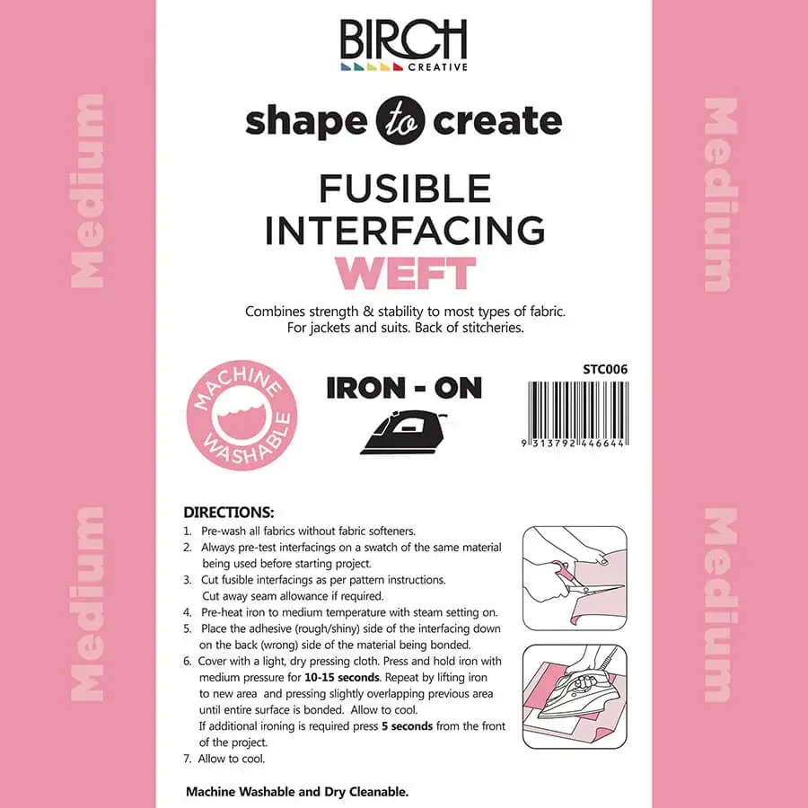 Shape to Create Interfacing WEFT