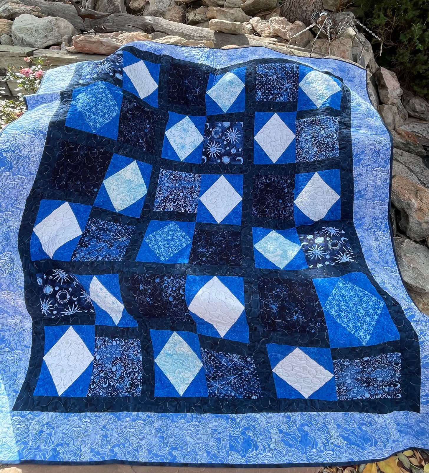 Blue Night Gems Quilt