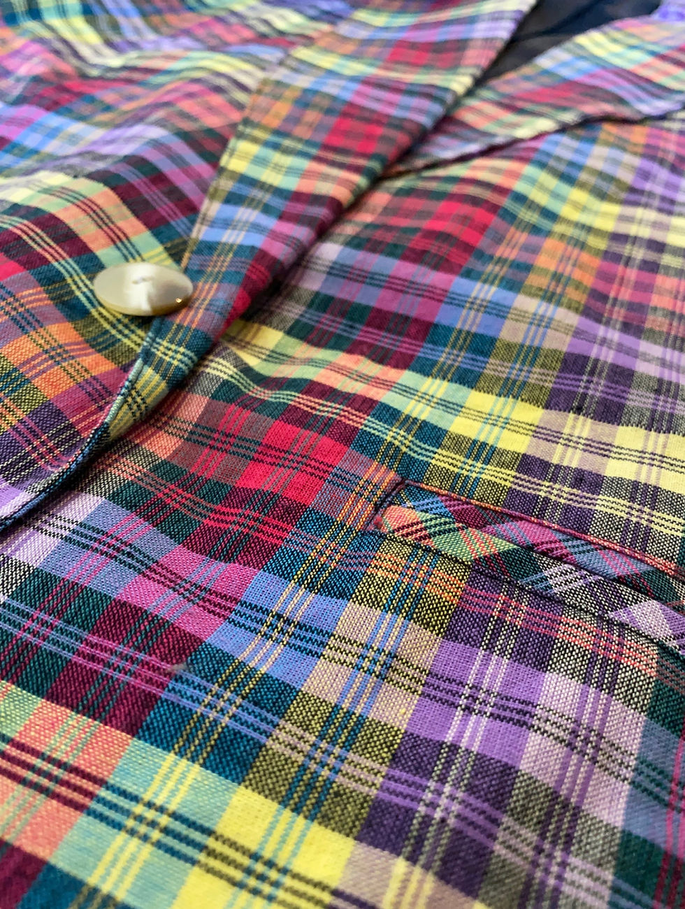 Thumbnail: Ms. Choice Purple & Yellow Plaid Blazer