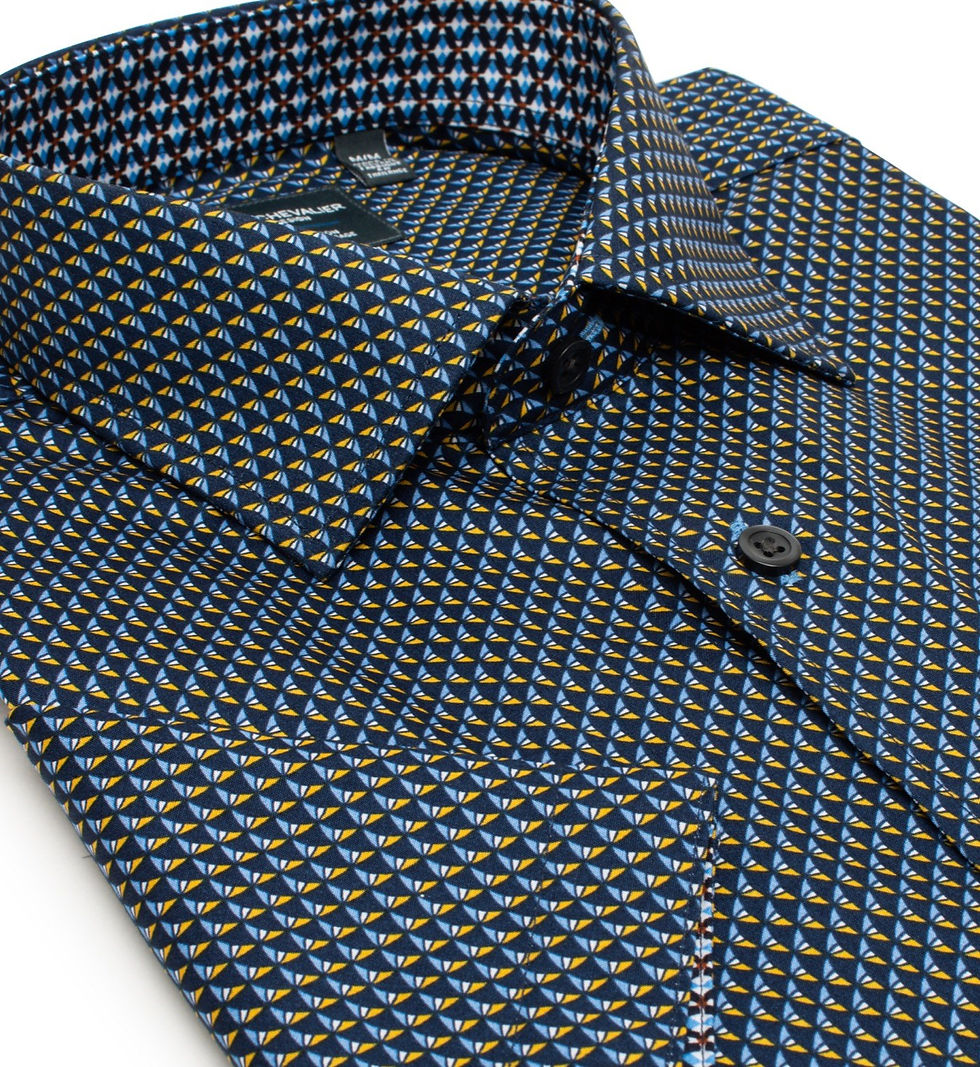 100% Cotton Non-Iron Print Spread Collar Short Sleeve Sport Shirt