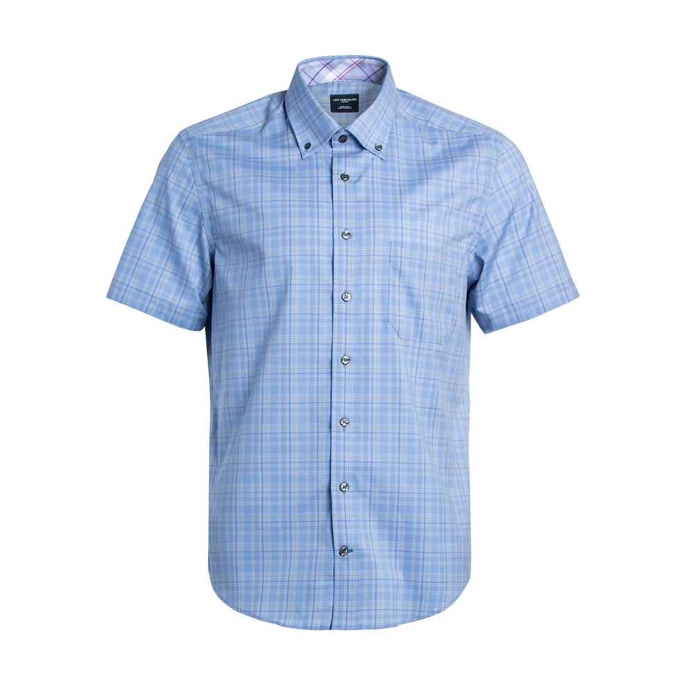 100% Cotton No Iron Button Down Collar Short Sleeve Sport Shirt