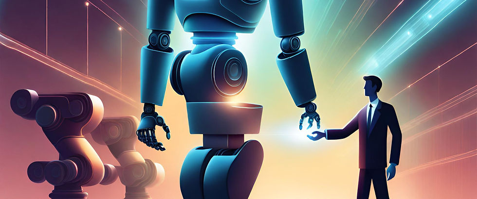 AI gebaseerde visual waar robot en mens samen komen