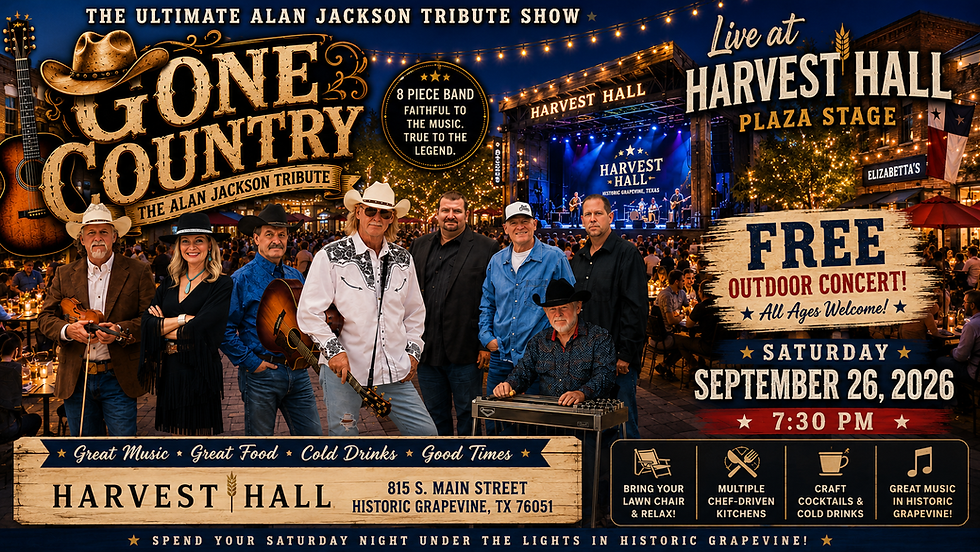 Gone Country Hits the Plaza Stage @ Harvest Hall Grapevine TX
