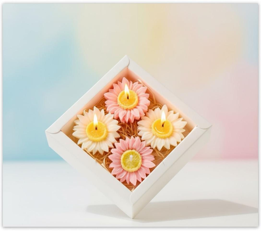 RADIANT SUNFLOWER FLAME CANDLE SET
