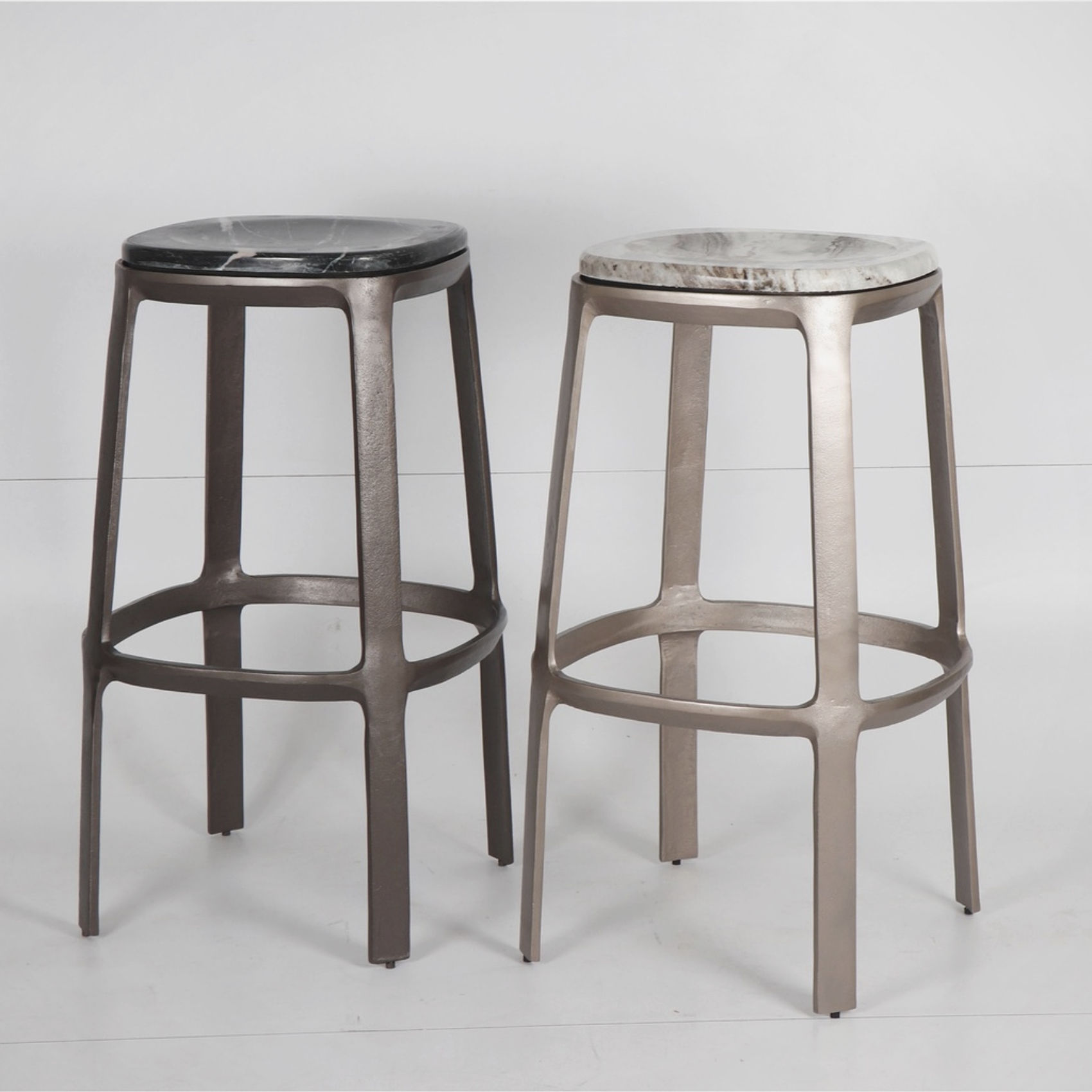 Industrial marble stool