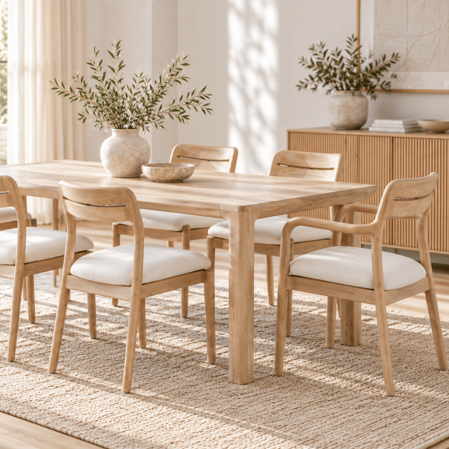 upholstered mango wood arm chair