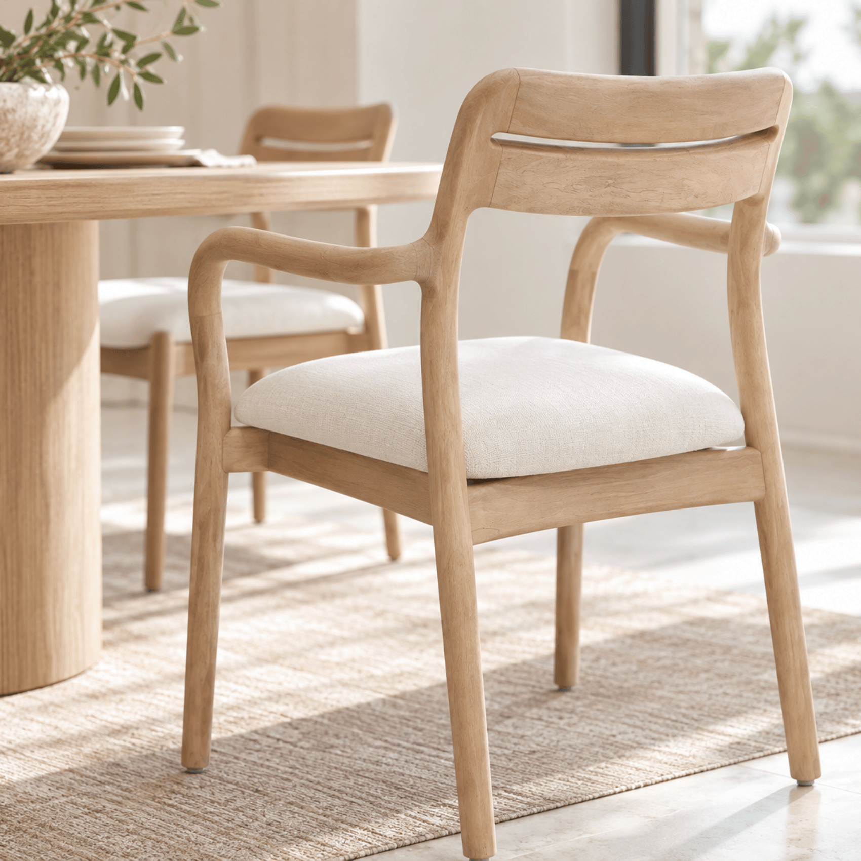 pale mango wood arm chair