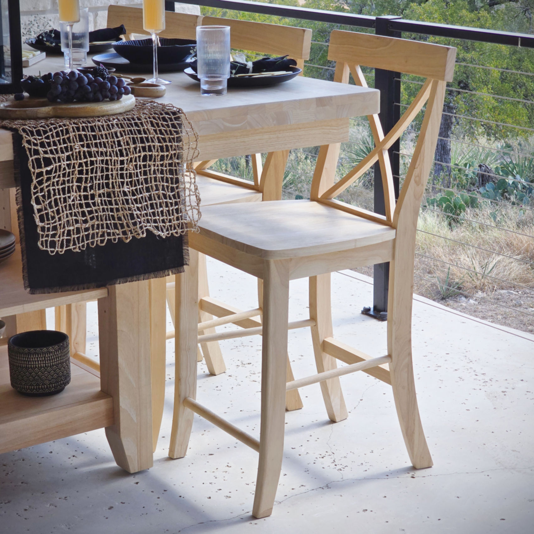 24" counter stool wood