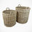 Thumbnail: Set of two round rattan baskets with handles
