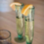 thick handblown champagne glasses