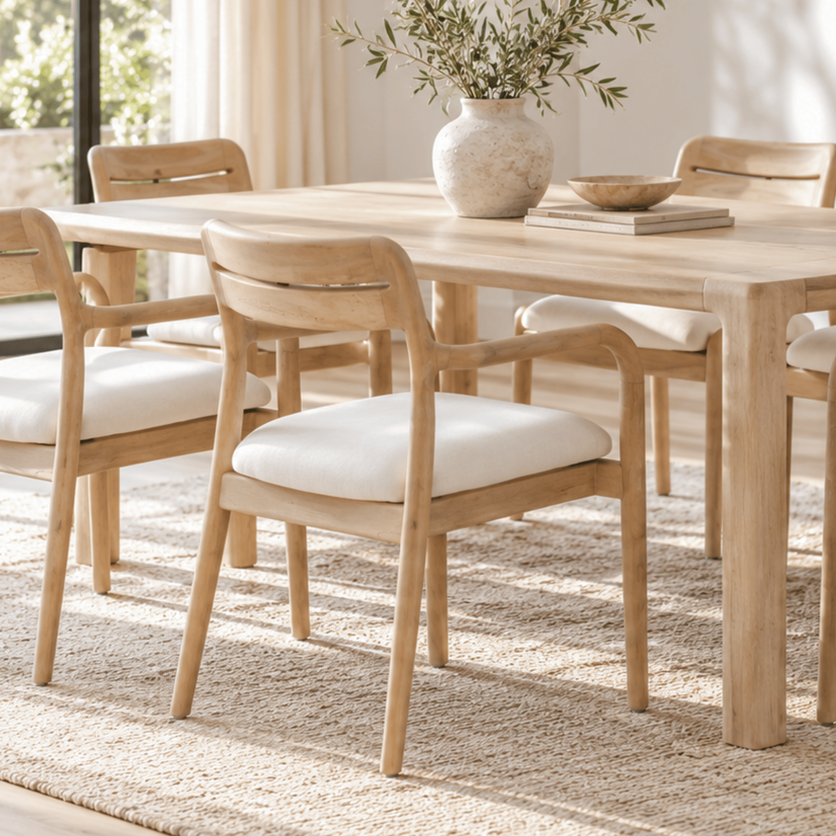 natural mango wood arm chair