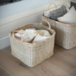 set of large rattan baskets