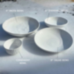 white stoneware bowl set