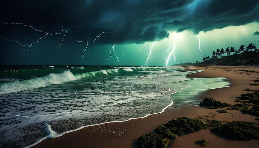 Firefly storm at the beach, green undertones 80778.jpg