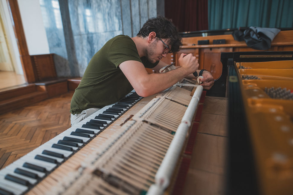 IMG_8643 (1).JPEGFilip Mareček bereitet einen Flügel für einen Konzert vor