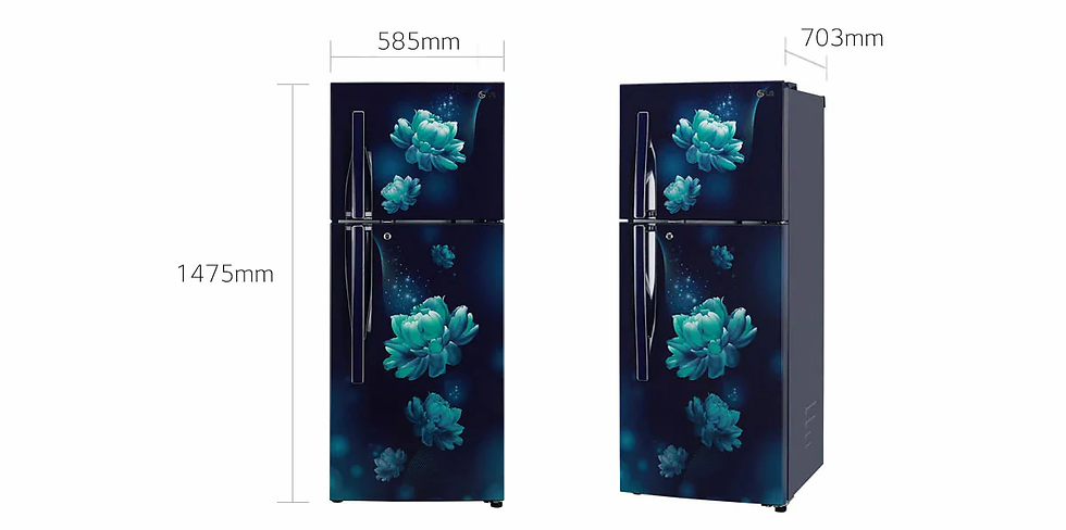 Thumbnail: LG 260L 3 Star Smart Inverter Frost-Free Double Door Refrigerator (GL-T292RBCX)