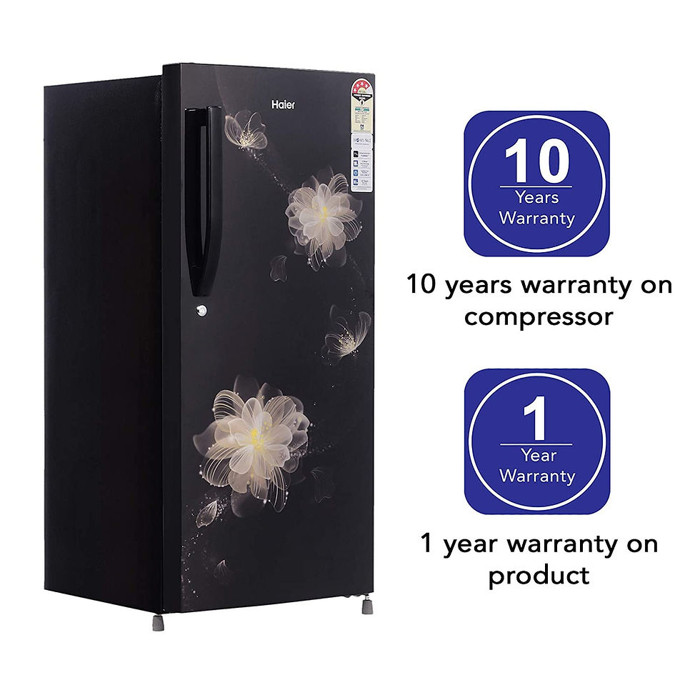 Thumbnail: Haier 195 L 4 Star Direct-Cool Single Door Refrigerator (HRD-1954CKB-E, Black Bl