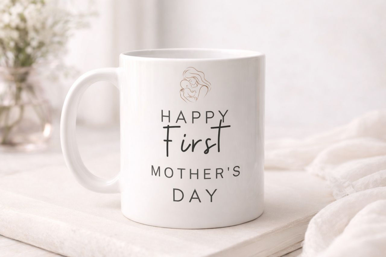 "Happy First Mother’s Day" - Personalised Photo Mug
