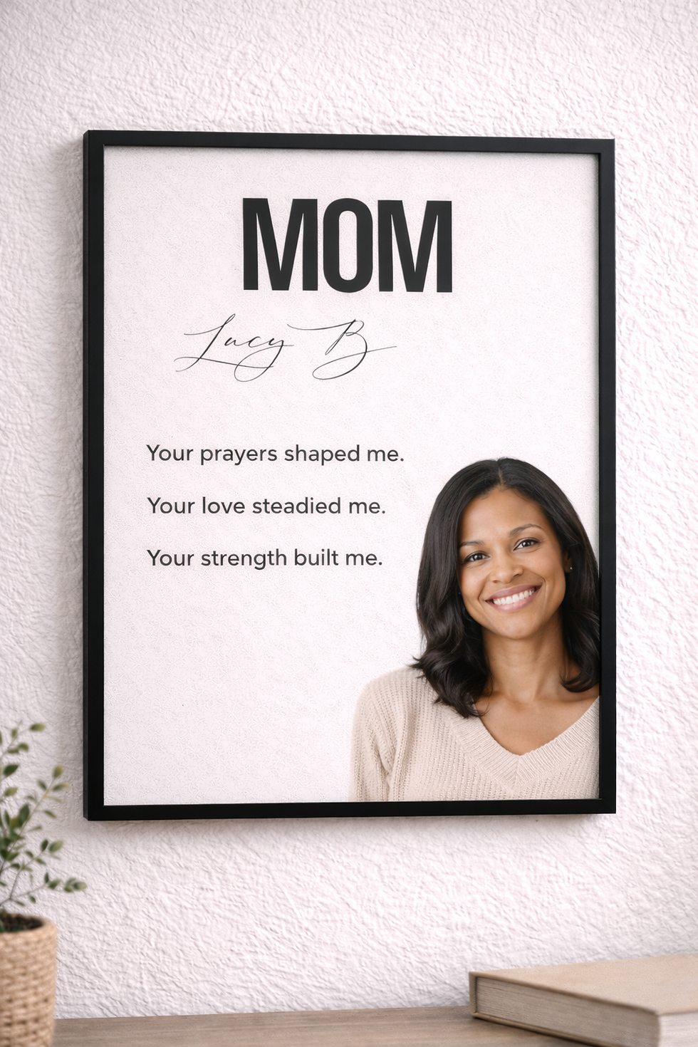 Personalised mum photo frame with custom message and photo gift idea