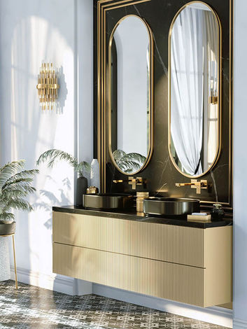 gold bathroom vanity