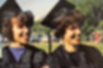 Jules and Effin's twin daughters Amber and Willow Older at their 1991 graduation from UVM. Courtesy photo.