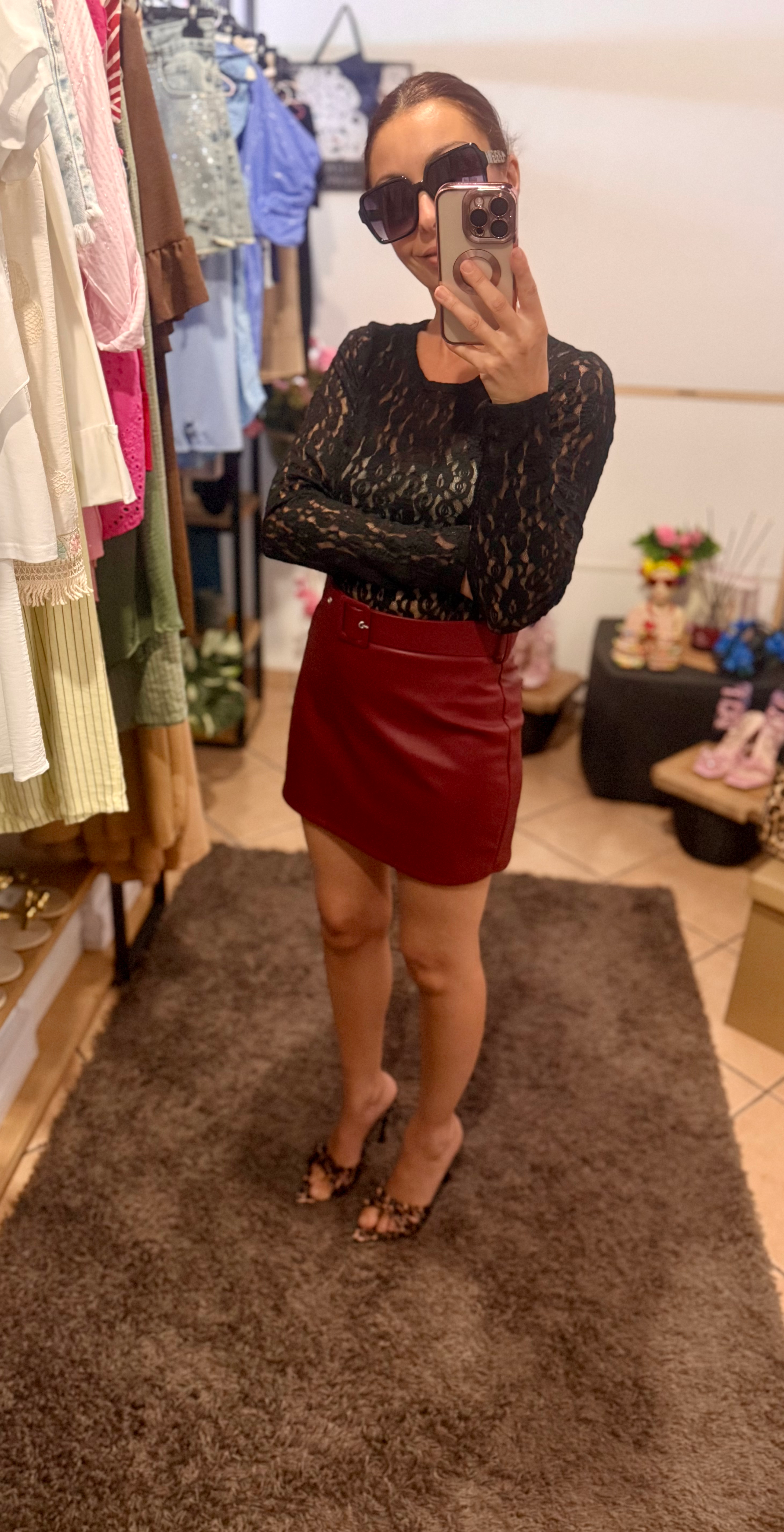 Gonna pantalone ecopelle 