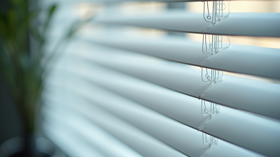 Close-up view of cellular honeycomb blinds partially closed on a window