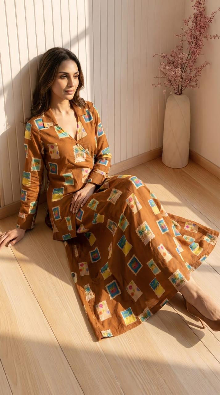 Thumbnail: Boho Postcard Wrap Skirt