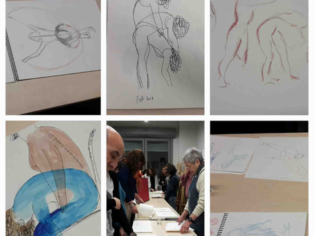 Dibujo de la figura humana en movimiento en Casa Elizalde