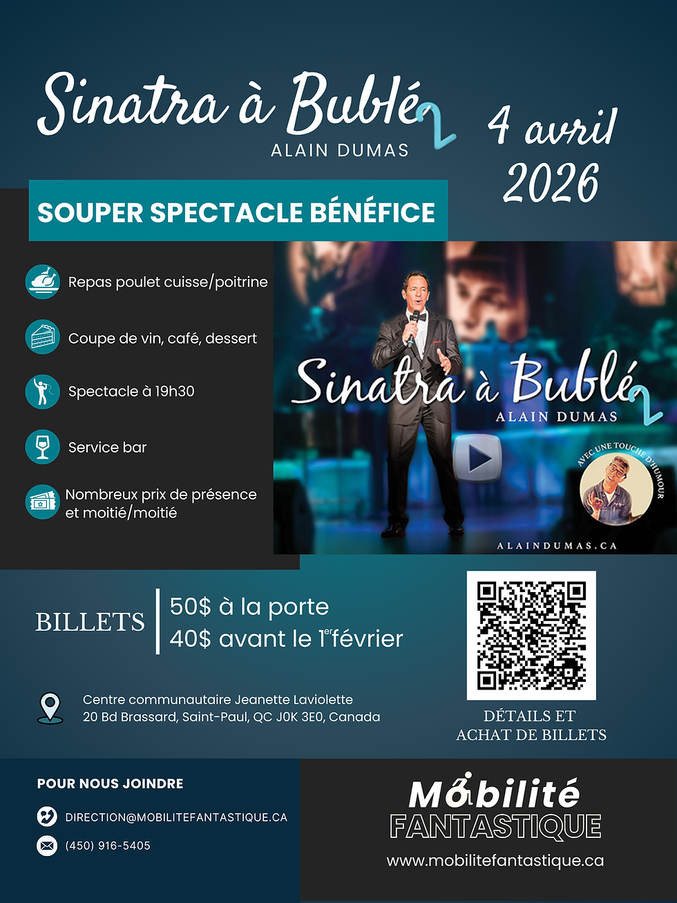 Souper bénéfice – Sinatra à Michael Bublé avec Alain Dumas