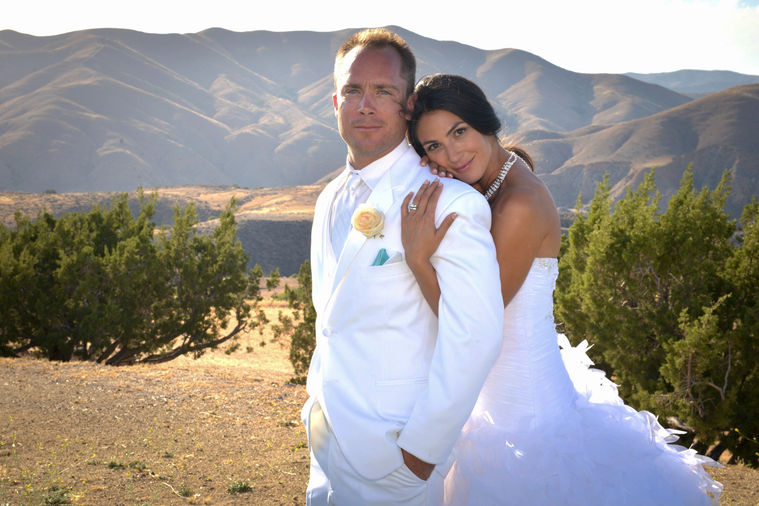 Sunset in the high desert for our bride and groom