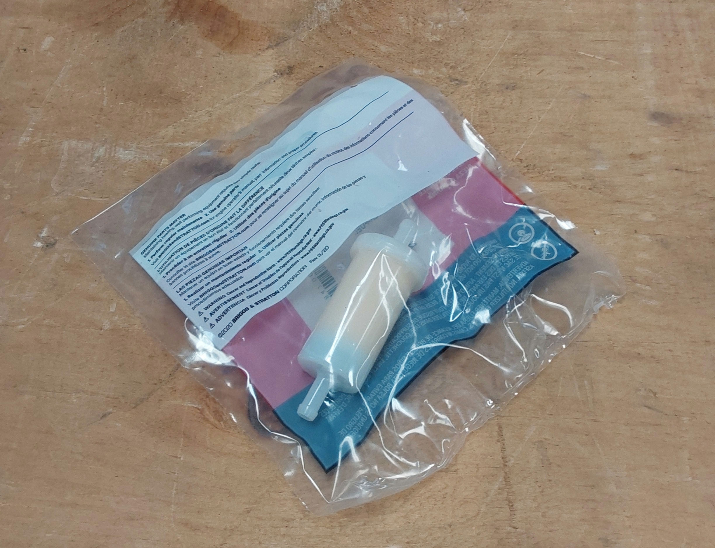 Briggs and Stratton 845125 OEM Fuel Filter, White