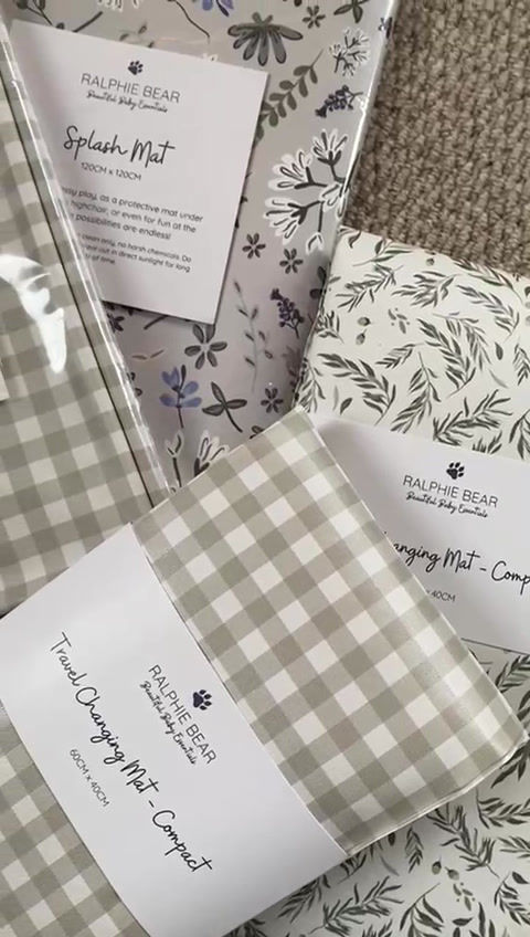 Thumbnail: Sage green gingham travel changing mat