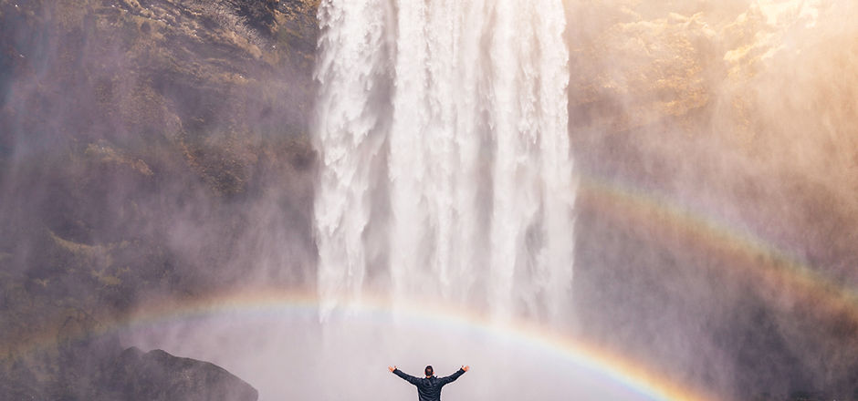 Waterfall With Rainbow