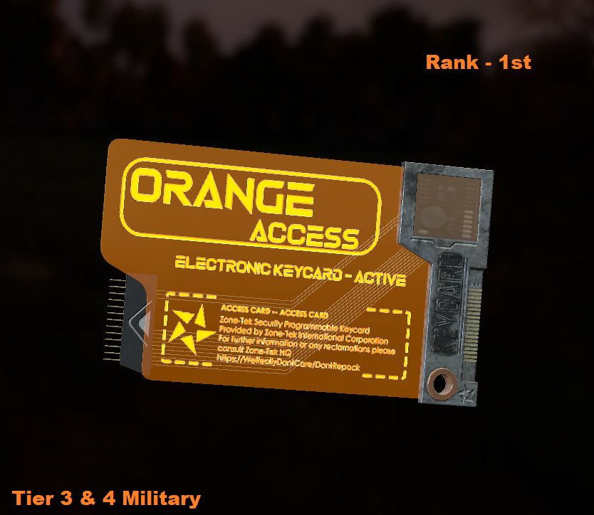 Orange Keycard Loot Airborne DayZ