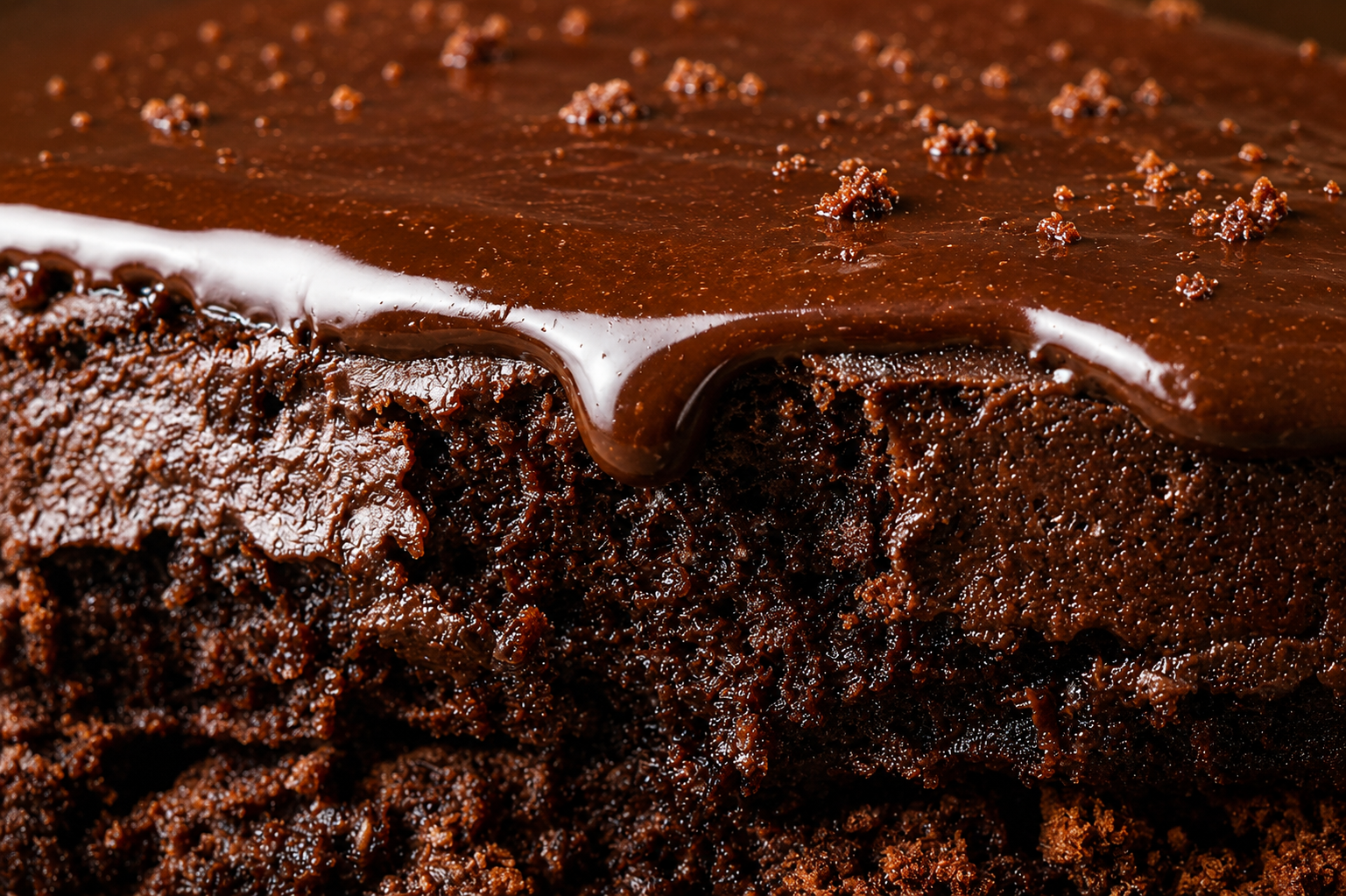 Fresh baked brownie with chocolate glaze