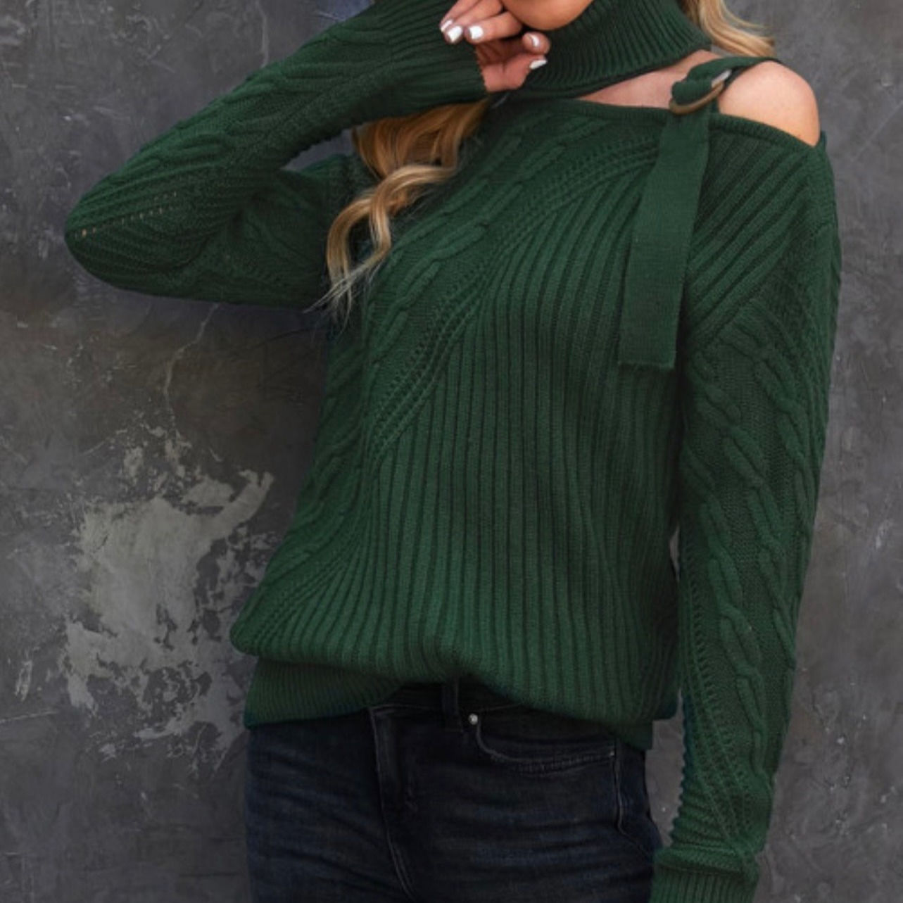 Green Strap Sweater