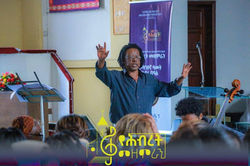 Hibret Choir director Yonas Gorfe