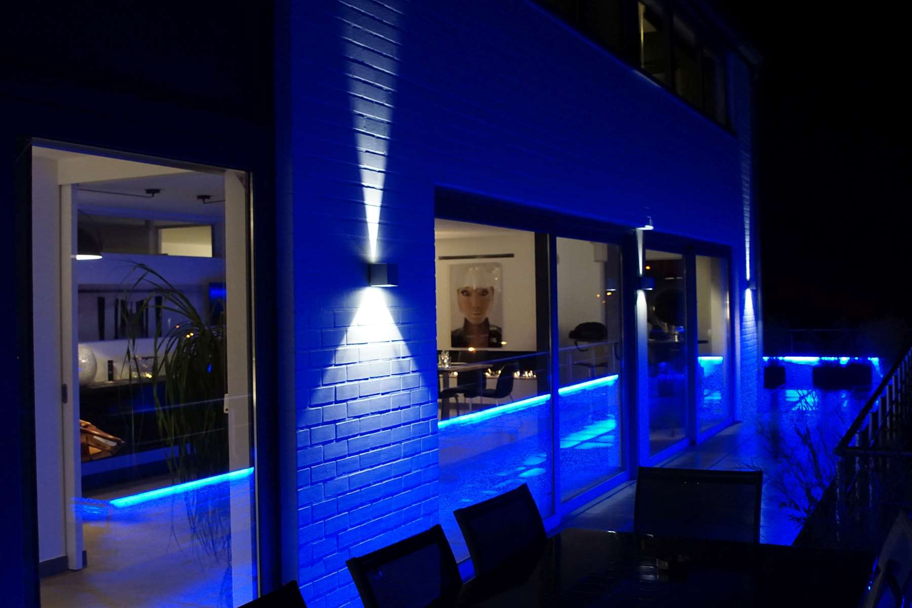 Terrasse éclairage d'ambiance soirée