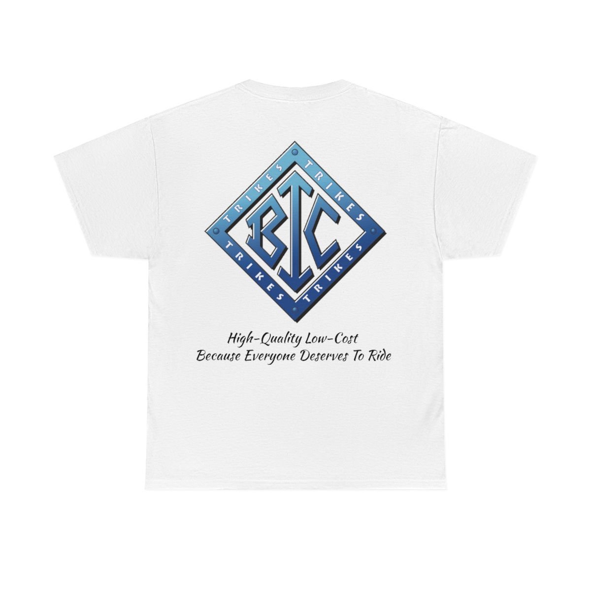 BIC Trikes front and back logo on white shirt