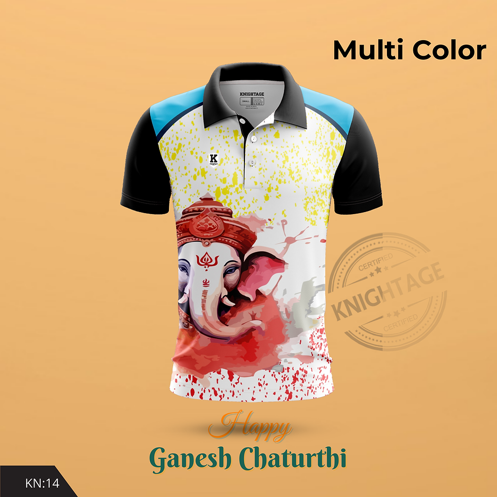 Multi Color & Blue Ganesh Chaturthi Jersey KN-14