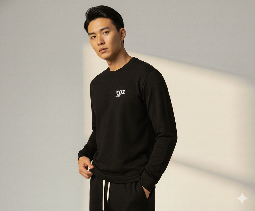 Thumbnail: COZ Essential Crewneck Long-Sleeve T-Shirt