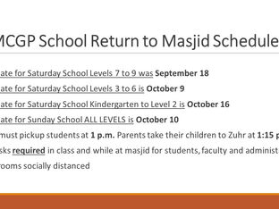 MCGP SCHOOL 2021-2022 UPDATE